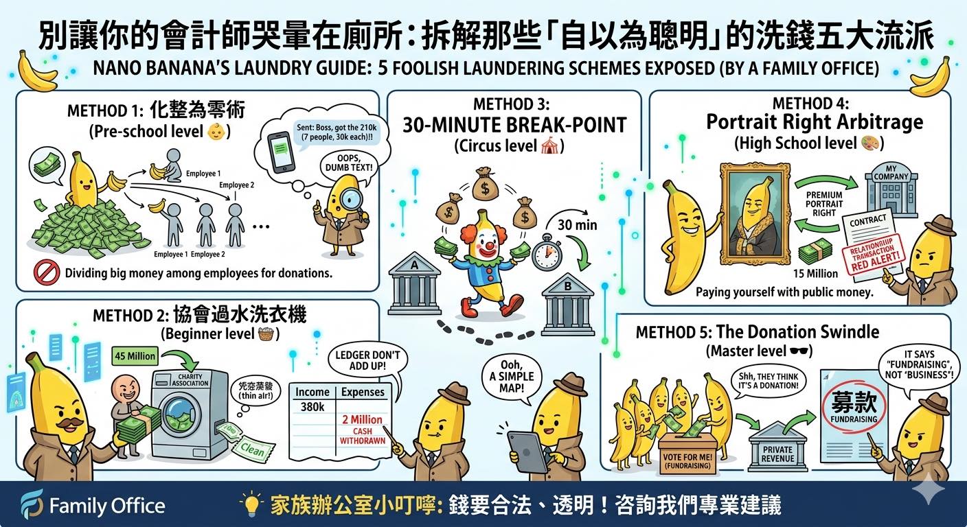 別讓你的會計師哭暈在廁所：拆解那些「自以為聰明」的洗錢五大流派