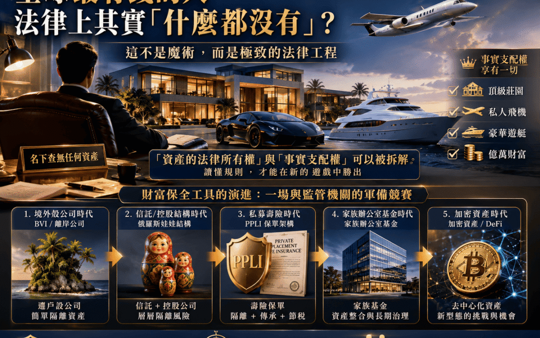 深夜真心話：你知道全球最有錢的人，法律上其實「什麼都沒有」嗎？這不是魔術，而是極致的法律工程。