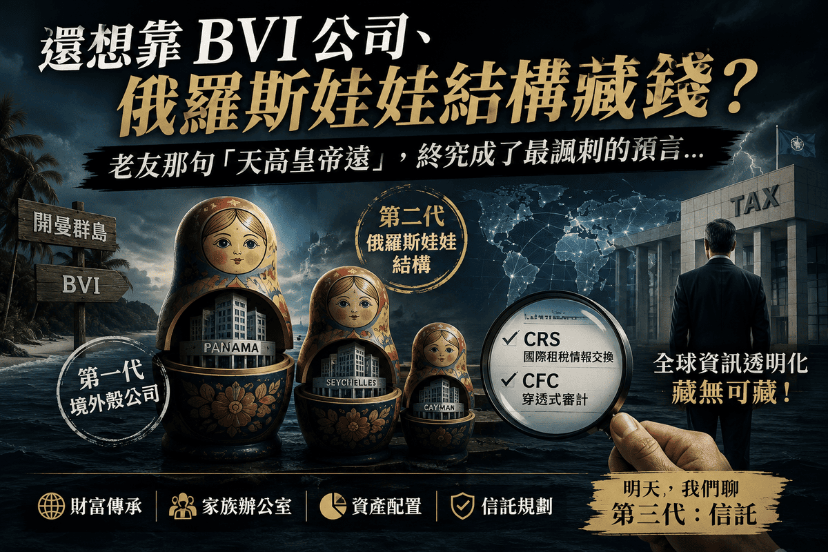 深夜真心話：還想靠 BVI 公司、俄羅斯娃娃結構藏錢？老友那句「天高皇帝遠」，終究成了最諷刺的預言...