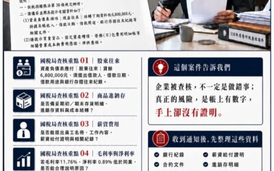 蝦毀…..公司收到國稅局查核通知,最可怕的不是補稅,而是帳目「說不清楚」