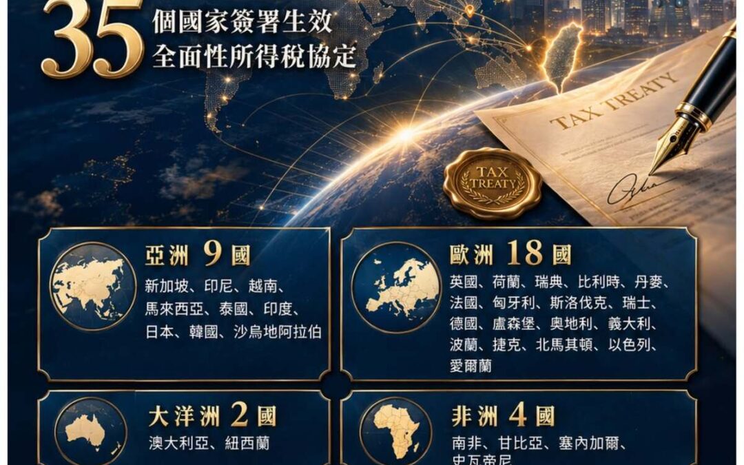 台灣已與哪些國家簽訂租稅協定？